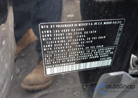 2022 Volkswagen Taos 1.5T Se z USA, uszkodzony, nr VIN 3VVLX7B23NM082909